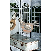 19" Black Wood Farmhouse Rooster Garden Sculpture