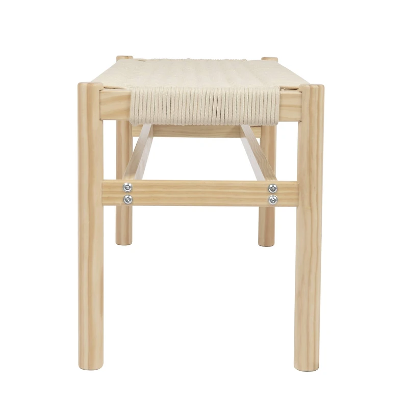 Hello Honey® Fernway 18" Solid Wood and Woven Rope Entryway Bench