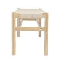 Hello Honey® Fernway 18" Solid Wood and Woven Rope Entryway Bench