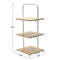 24'' White Modern Decorative Tray with 3 shelves