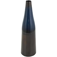 20.25" Blue & Brown Ombre Metal Vase