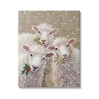 Stupell Industries Winter Sheep Trio Farm Animals Canvas Wall Art