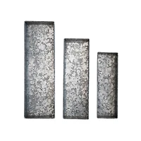 Hello Honey® Antique Galvanized Finish Decorative Metal Nesting Tray Set