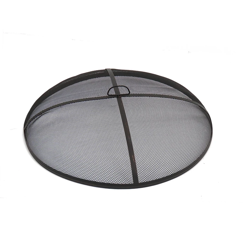 32" Black Cast Iron Fire Pit Bowl with Screen