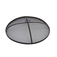32" Black Cast Iron Fire Pit Bowl with Screen