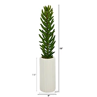 19" Succulent Artificial Plant in White Planter