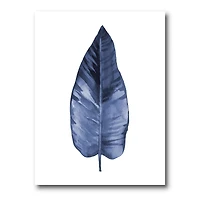 Designart - Blue Leaf Watercolour On White