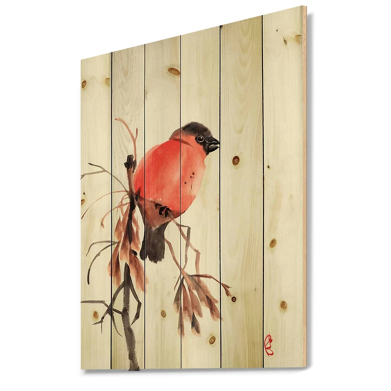 Designart - Bullfinch Bird On A Branch