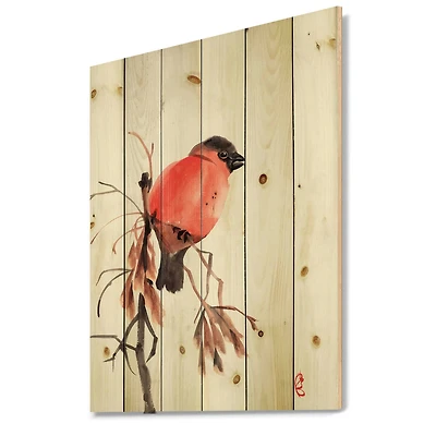 Designart - Bullfinch Bird On A Branch