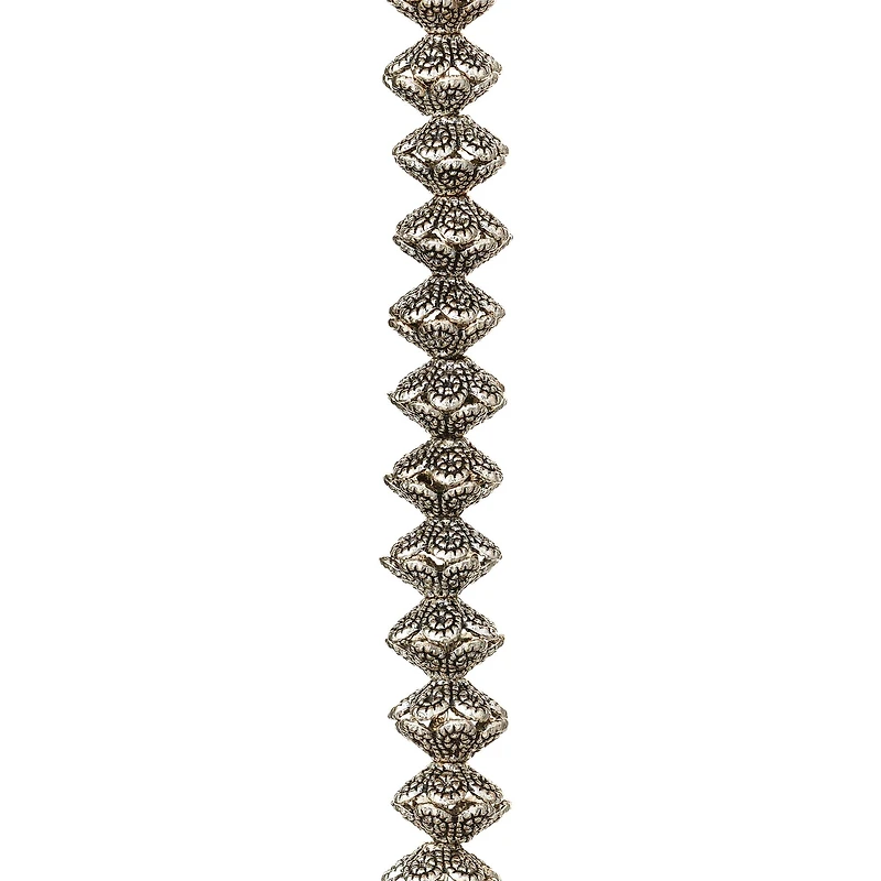 12 Pack: Silver Dotted Rondelle Metal Beads, 10mm by Bead Landing™