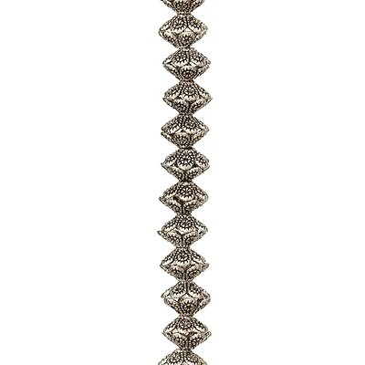 12 Pack:  Silver Dotted Rondelle Metal Beads, 10mm by Bead Landing™