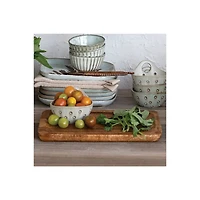 Hello Honey® 11.75" Mango Wood Tray with Laser Etched Botanicals