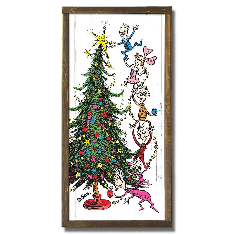 24" The Grinch Christmas Tree Framed Wood Plaque