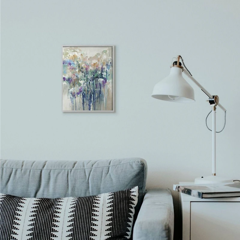 Stupell Industries Abstract Blue Purple Drip Framed Wall Art