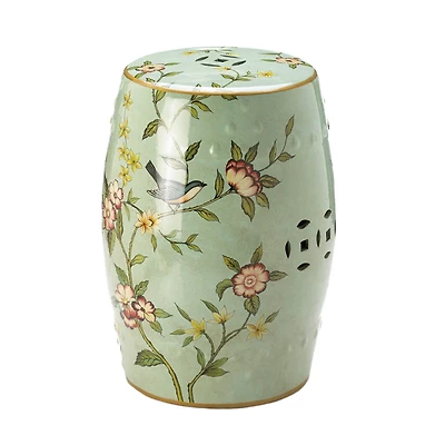 18" Floral Garden Decorative Stool