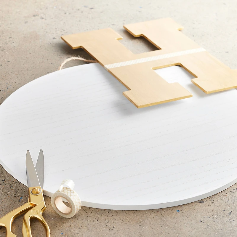 18" Whitewashed Round Plaque by Make Market®