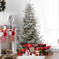 6.5ft. Pre-Lit Real Touch™️ Flocked Little River Fir Artificial Christmas Tree, Clear Lights