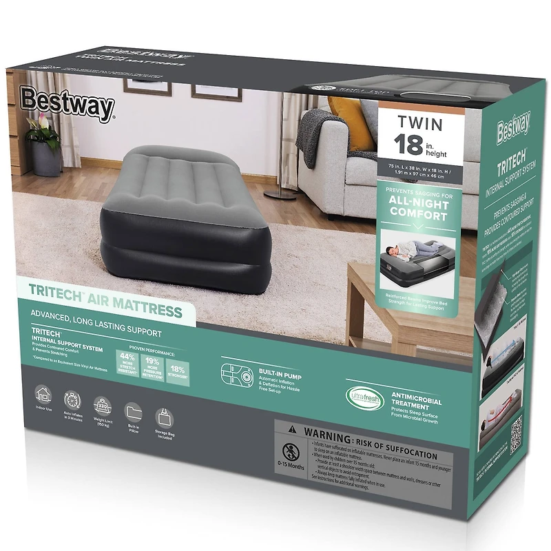 Bestway Tritech™ 18" Twin Air Mattress