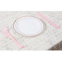 7.5" Rose Gold & White Plastic Plates by Celebrate It™, 10ct.