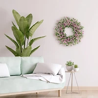 24" Artificial Pea Blossom Floral Pink Spring Wreath