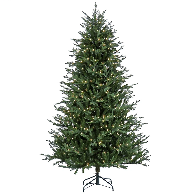 7.5ft. Pre-Lit Wenatchee Fir Artificial Christmas Tree, Warm White LED Lights
