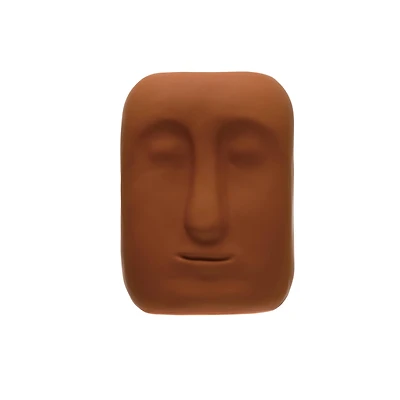 8" Latex Glaze Stoneware Planter with Face