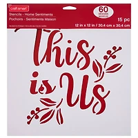 6 Pack: Home Sentiments Stencils by Craft Smart®, 12" x 12"