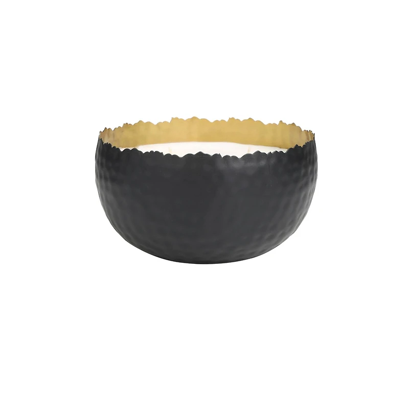 Sauvignon Blanc Scented 3 Wick Candle in Hammered Matte Black Bowl