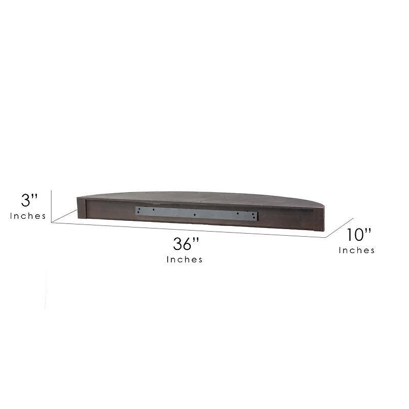 Black Round Wood Floating Wall Shelf