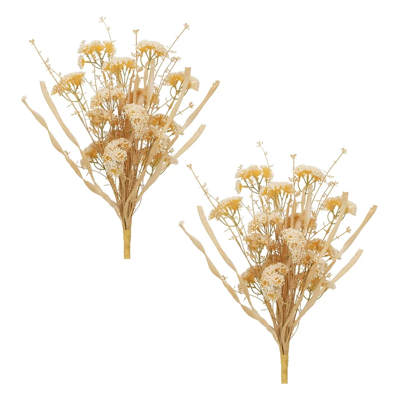 19" Beige Floral Grass Bush, 2ct.