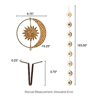 Glitzhome® 8.5ft. Faux Copper Patina Finish Sun & Moon Rain Chain