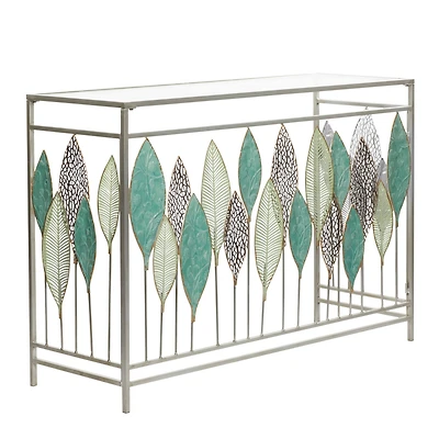 Silver Metal Contemporary Console Table 30" x 44" x 15"