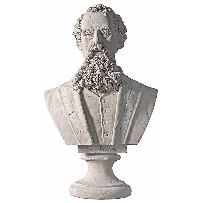 Design Toscano 30" Charles Dickens Sculptural Bust
