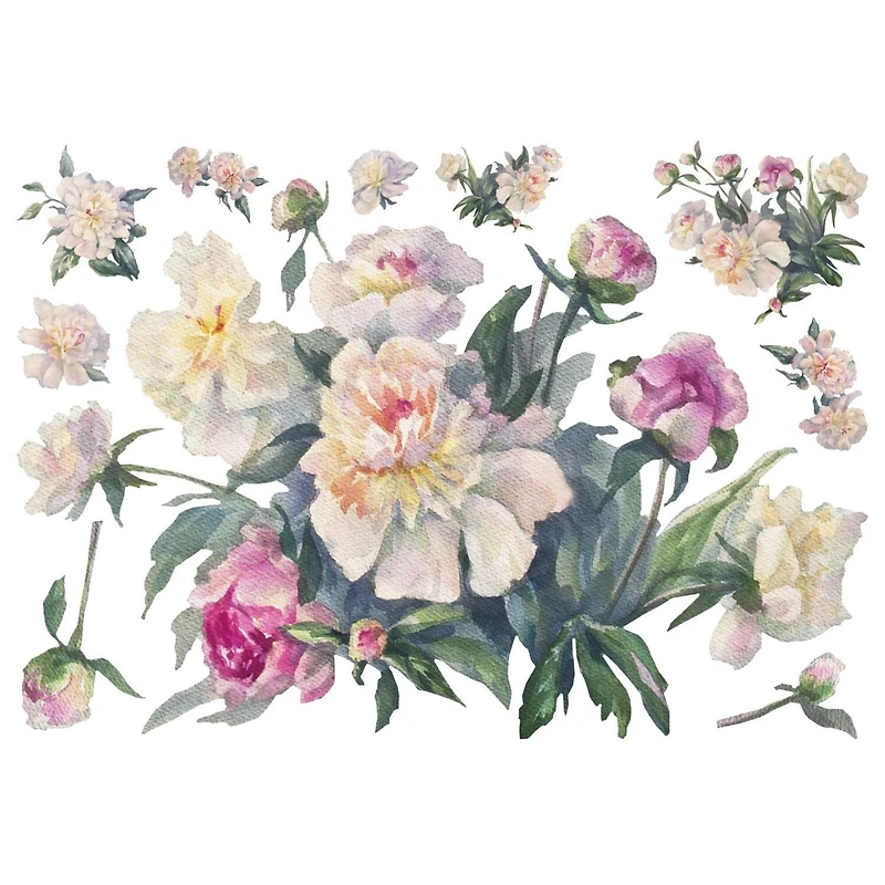 RoomMates White & Pink Floral Bouquet Peel & Stick Giant Wall Decals