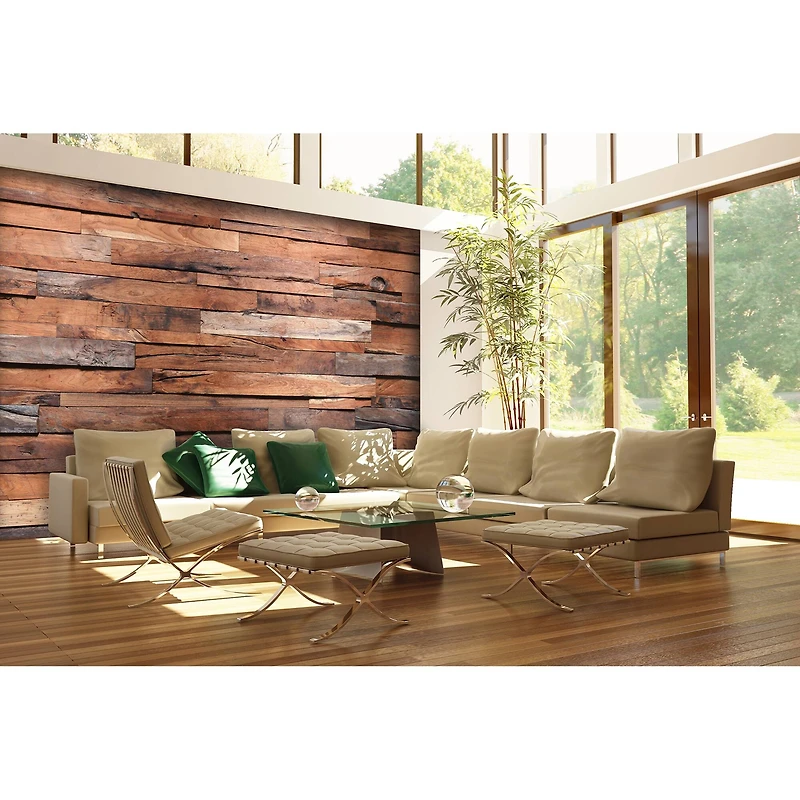 Ideal Décor Reclaimed Wood Wall Mural