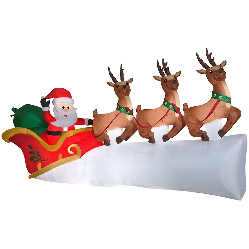 11ft. Airblown® Inflatable Santa's Sleigh with Flying Reindeer