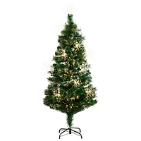 5ft. Fiber Optic Warm White LED Lights Pine Artificial Christmas Tree