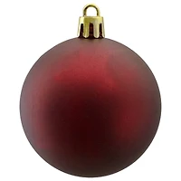 60ct Matte Burgundy Red Shatterproof Ball Ornaments