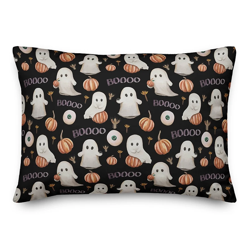 Boo Ghost Pattern Throw Pillow