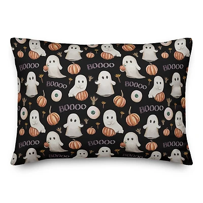 Boo Ghost Pattern Throw Pillow