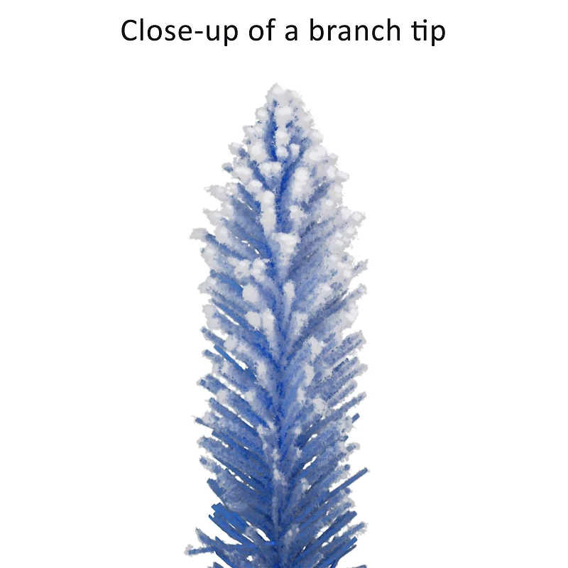 4ft. Pre-Lit Flocked Blue Artificial Alpine Pencil Tree, Clear Lights