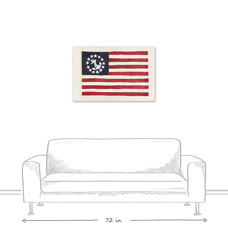 Stupell Industries Anchor Flag Canvas Wall Art