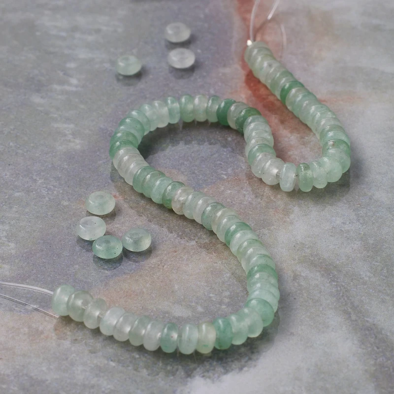 Light Green Dyed Aventurine Rondelle Beads, 4mm by Bead Landing™