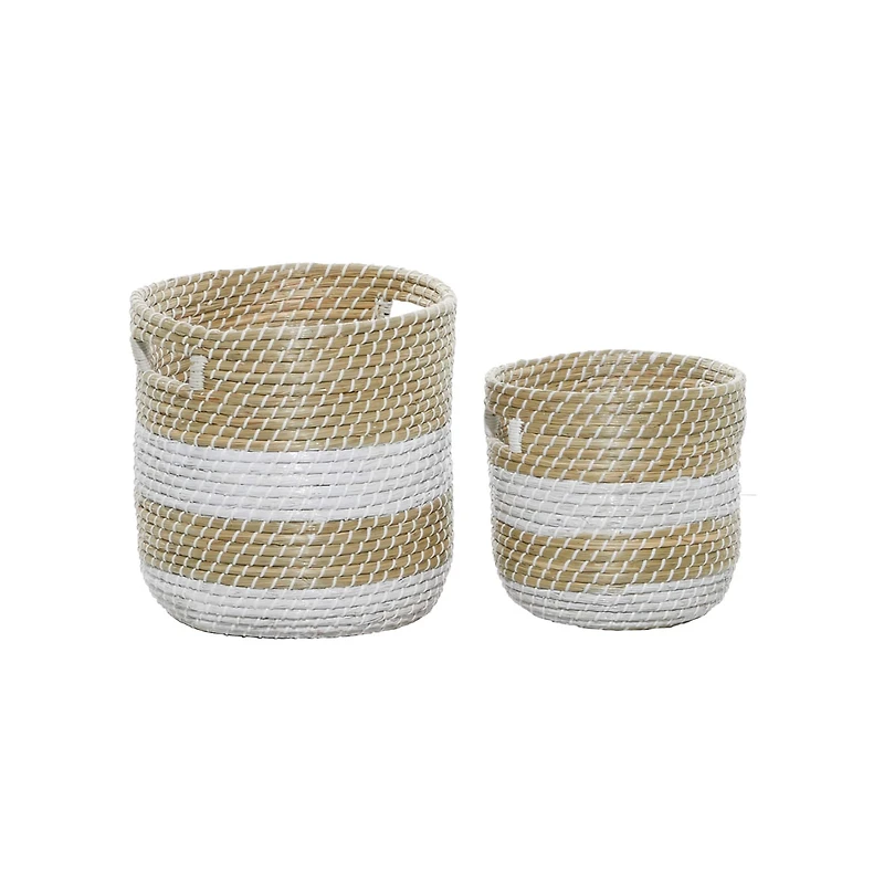Brown Seagrass Natural Storage Basket Set