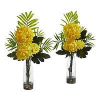 Tropical Mum Arrangement In Vase