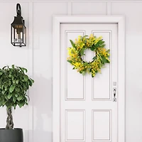 24" Yellow Spring Winter Jasmine Floral Wreath