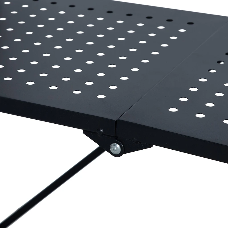 Organize It All Black -Tier Foldable Metal Rack with Wheels