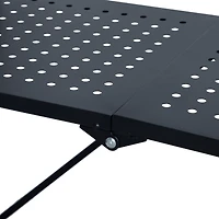 Organize It All Black -Tier Foldable Metal Rack with Wheels