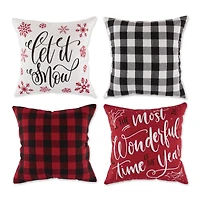 DII® Christmas Buffalo Check & Print Pillow Cover Set