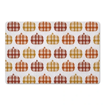 Plaid Pumpkins Floor Mat